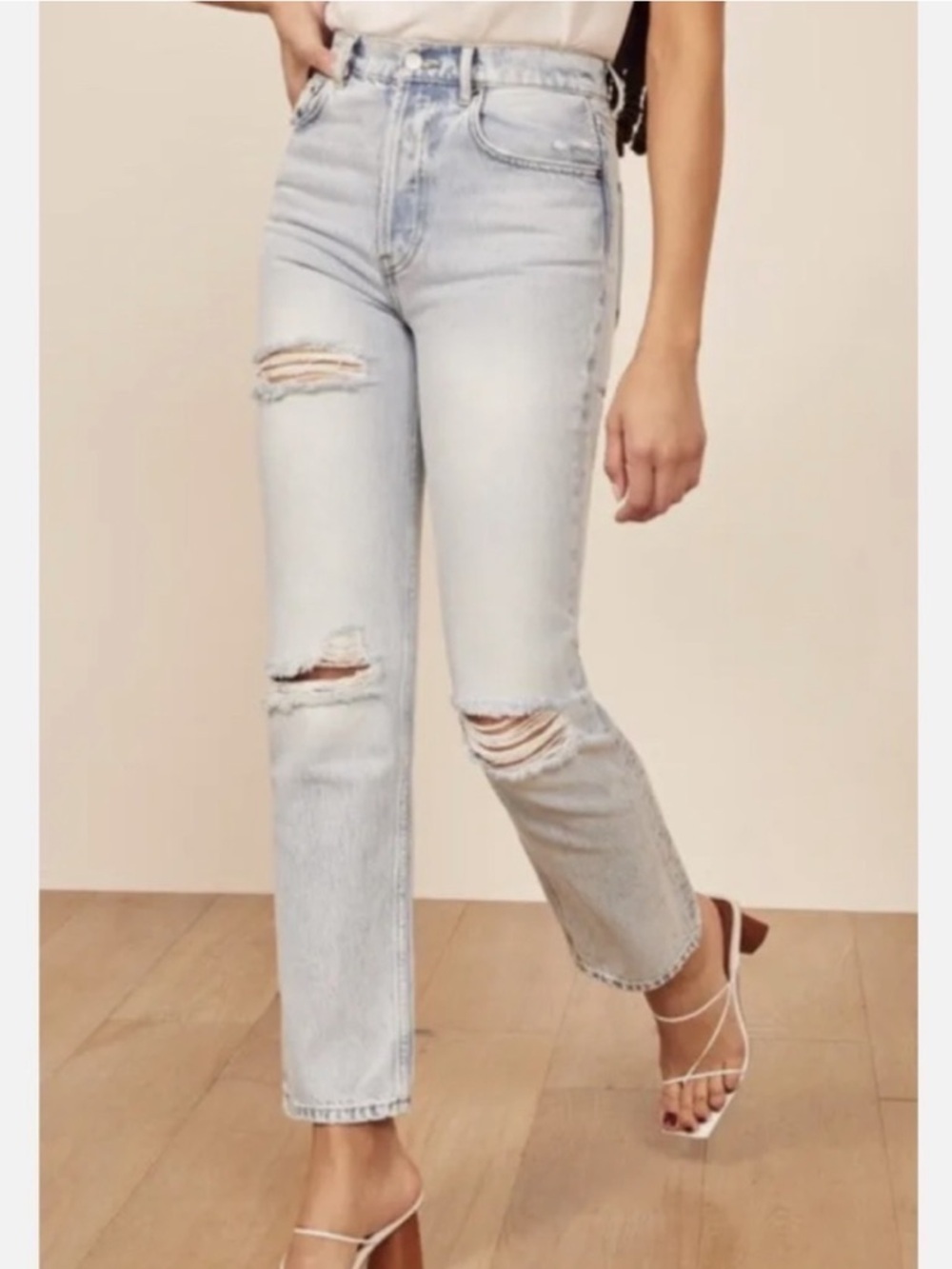 Reformation Cynthia High Relaxed Jeans in Powel Destroyed 26